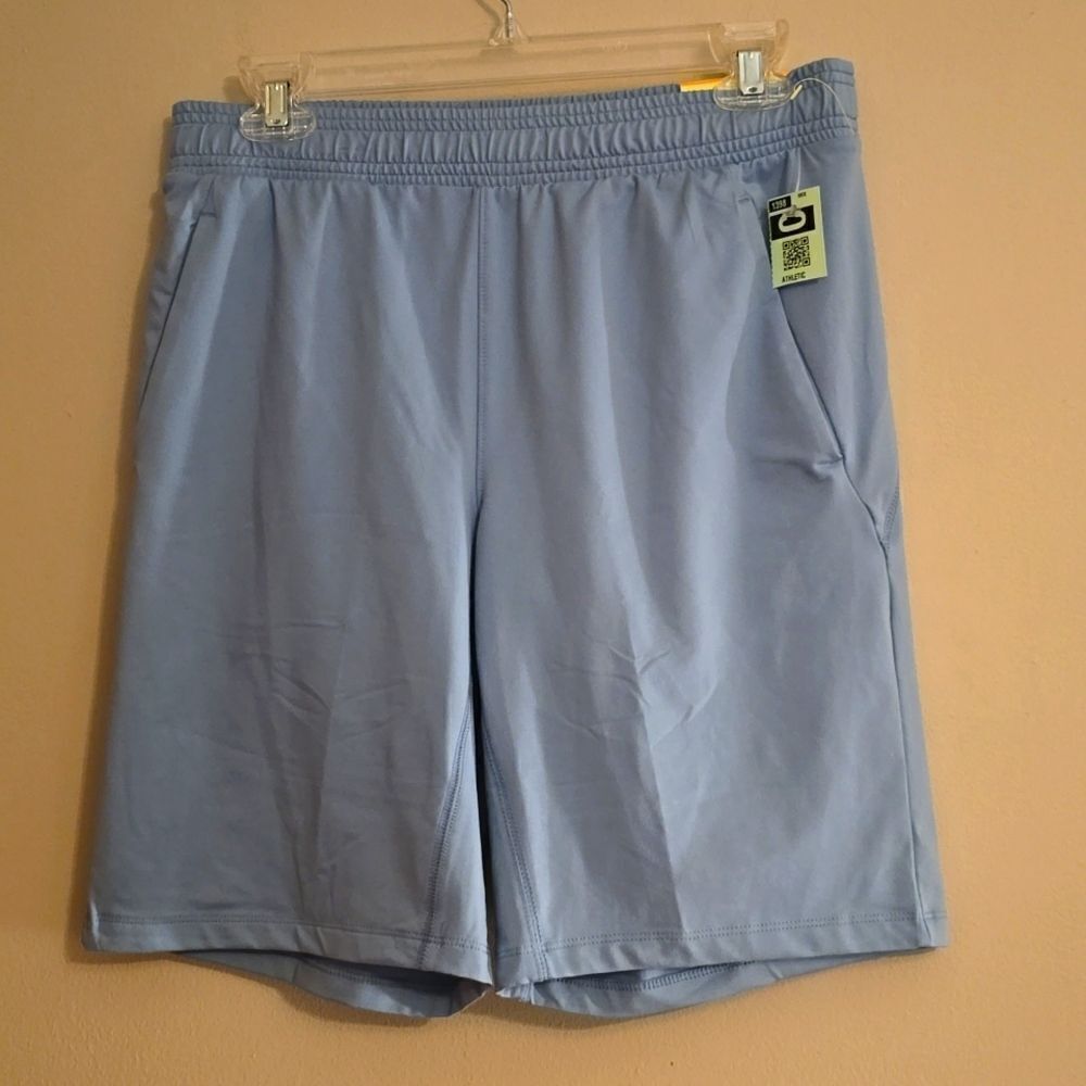 New All‎ in Motion Women's size S Blue athletic running shorts zip pocket